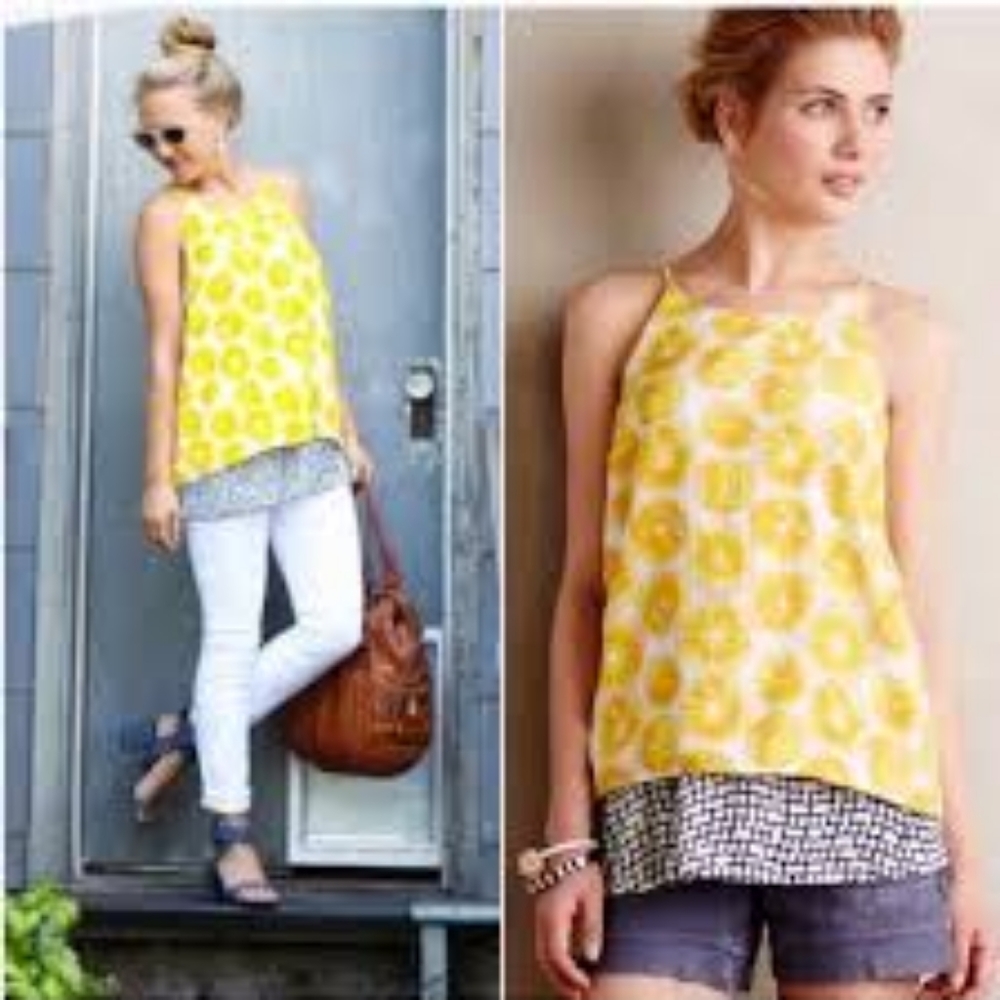Anthropologie spring classic multilayered retro tanktop by porridge small Nwt